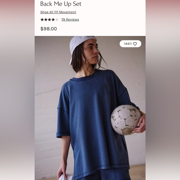 NEW! FREE PEOPLE MOVEMENT Back Me Up MEDIUM Midnight Navy Blue Sweatshirt Relax - Picture 8 of 16